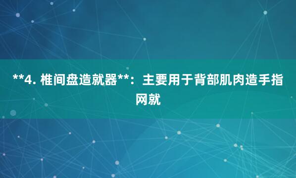 **4. 椎间盘造就器**:主要用于背部肌肉造手指网就